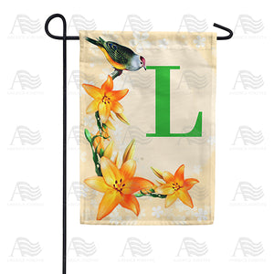 Orange Lilies Monogram Double Sided Garden Flag