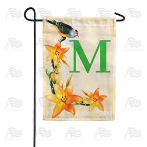 Orange Lilies Monogram Double Sided Garden Flag