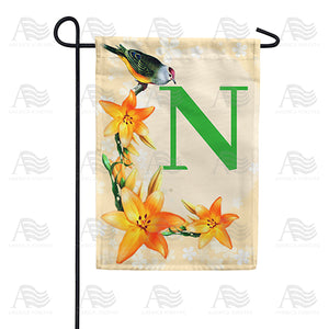 Orange Lilies Monogram Double Sided Garden Flag
