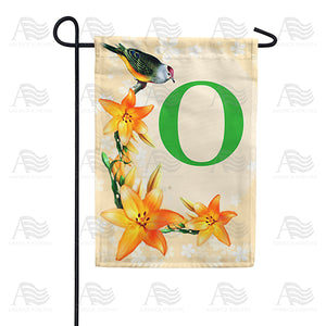 Orange Lilies Monogram Double Sided Garden Flag