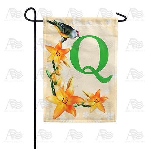 Orange Lilies Monogram Double Sided Garden Flag