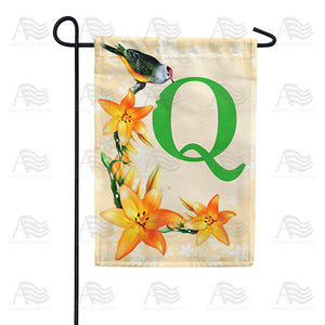 Orange Lilies Monogram Double Sided Garden Flag