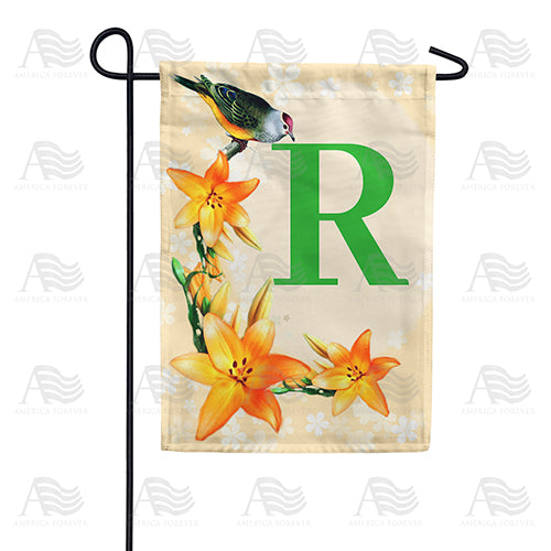 Orange Lilies Monogram Double Sided Garden Flag