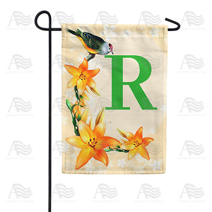 Orange Lilies Monogram Double Sided Garden Flag