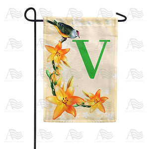 Orange Lilies Monogram Double Sided Garden Flag
