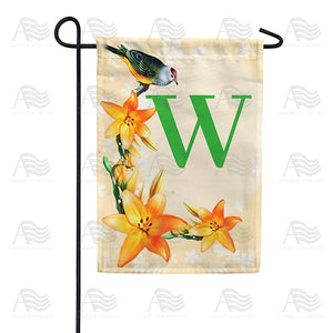 Orange Lilies Monogram Double Sided Garden Flag