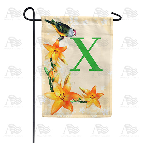 Orange Lilies Monogram Double Sided Garden Flag