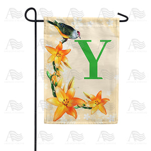 Orange Lilies Monogram Double Sided Garden Flag