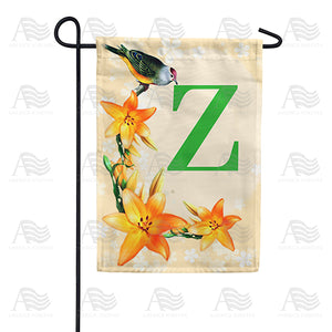 Orange Lilies Monogram Double Sided Garden Flag