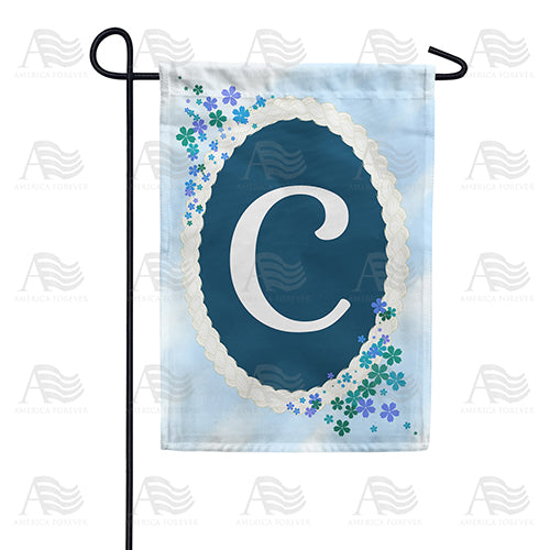 Dainty Blue Monogram Double Sided Garden Flag