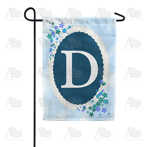 Dainty Blue Monogram Double Sided Garden Flag