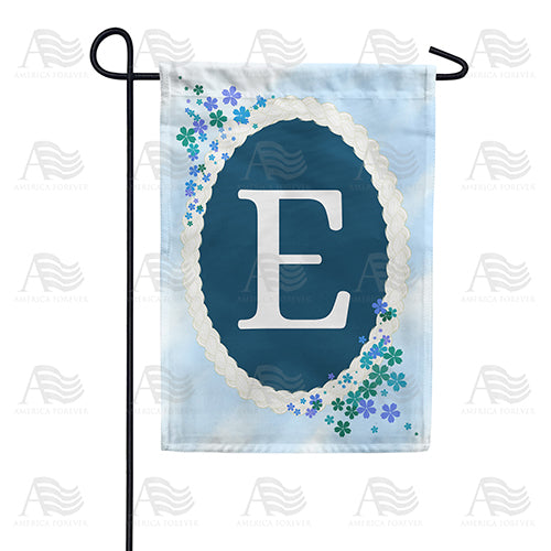 Dainty Blue Monogram Double Sided Garden Flag