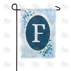Dainty Blue Monogram Double Sided Garden Flag
