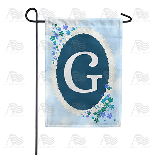 Dainty Blue Monogram Double Sided Garden Flag