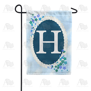 Dainty Blue Monogram Double Sided Garden Flag