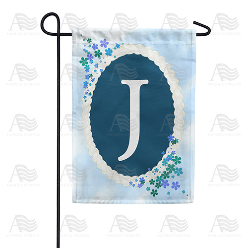 Dainty Blue Monogram Double Sided Garden Flag