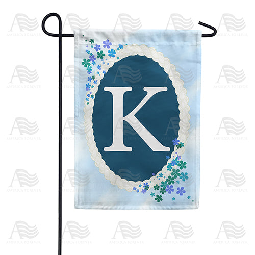 Dainty Blue Monogram Double Sided Garden Flag
