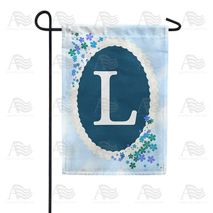 Dainty Blue Monogram Double Sided Garden Flag