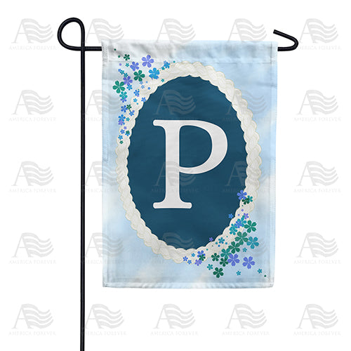 Dainty Blue Monogram Double Sided Garden Flag