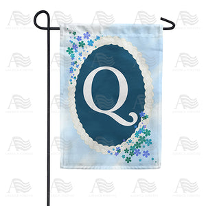 Dainty Blue Monogram Double Sided Garden Flag