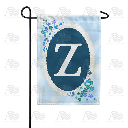 Dainty Blue Monogram Double Sided Garden Flag