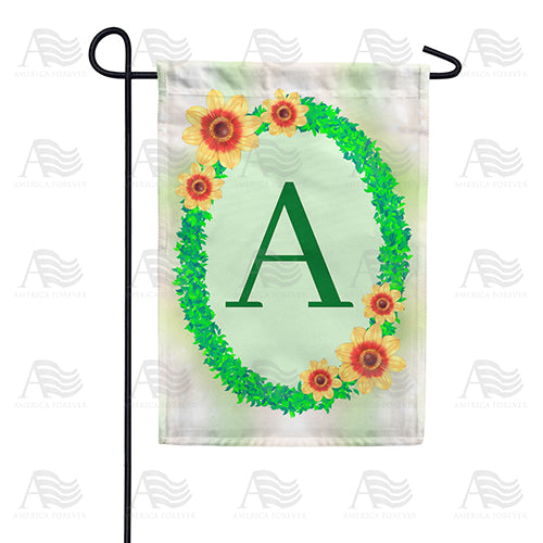Green Ivy Monogram Double Sided Garden Flag