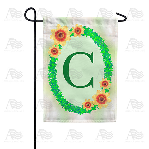 Green Ivy Monogram Double Sided Garden Flag