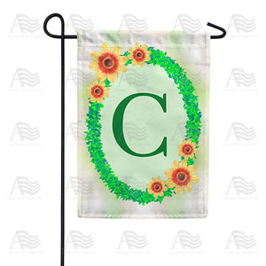 Green Ivy Monogram Double Sided Garden Flag