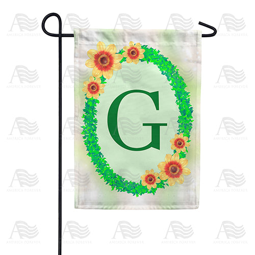 Green Ivy Monogram Double Sided Garden Flag