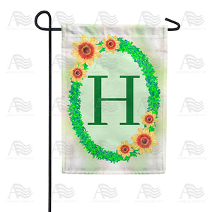 Green Ivy Monogram Double Sided Garden Flag