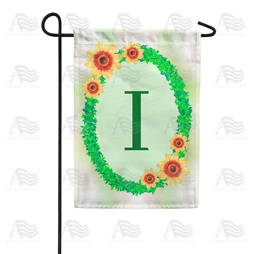 Green Ivy Monogram Double Sided Garden Flag