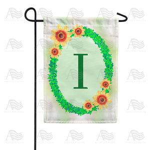 Green Ivy Monogram Double Sided Garden Flag