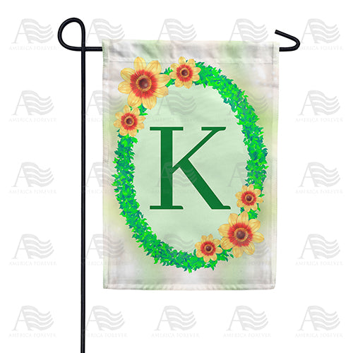 Green Ivy Monogram Double Sided Garden Flag