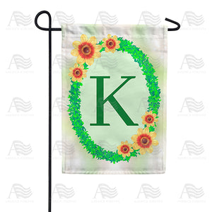 Green Ivy Monogram Double Sided Garden Flag