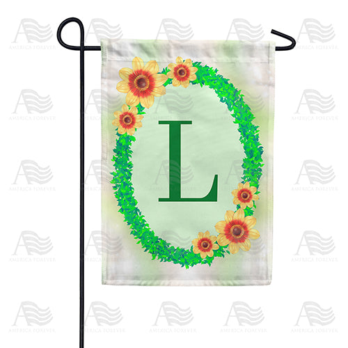 Green Ivy Monogram Double Sided Garden Flag