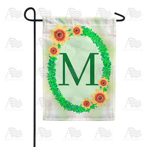 Green Ivy Monogram Double Sided Garden Flag