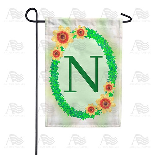 Green Ivy Monogram Double Sided Garden Flag