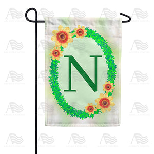 Green Ivy Monogram Double Sided Garden Flag
