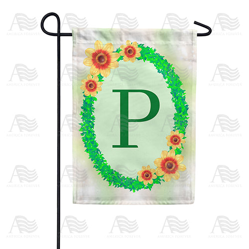 Green Ivy Monogram Double Sided Garden Flag