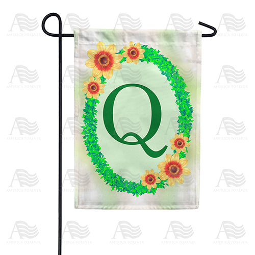Green Ivy Monogram Double Sided Garden Flag