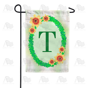 Green Ivy Monogram Double Sided Garden Flag