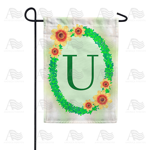 Green Ivy Monogram Double Sided Garden Flag