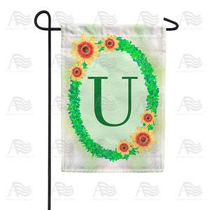 Green Ivy Monogram Double Sided Garden Flag