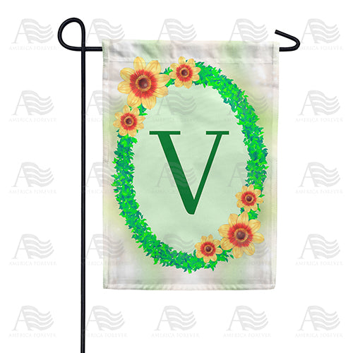 Green Ivy Monogram Double Sided Garden Flag