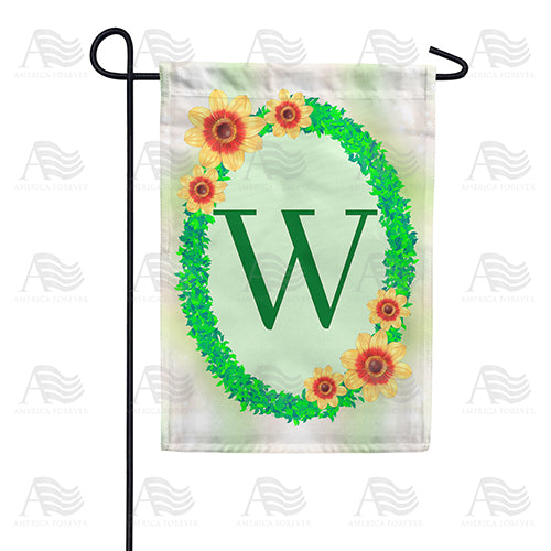 Green Ivy Monogram Double Sided Garden Flag