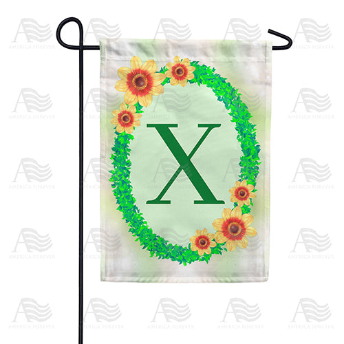Green Ivy Monogram Double Sided Garden Flag