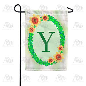 Green Ivy Monogram Double Sided Garden Flag