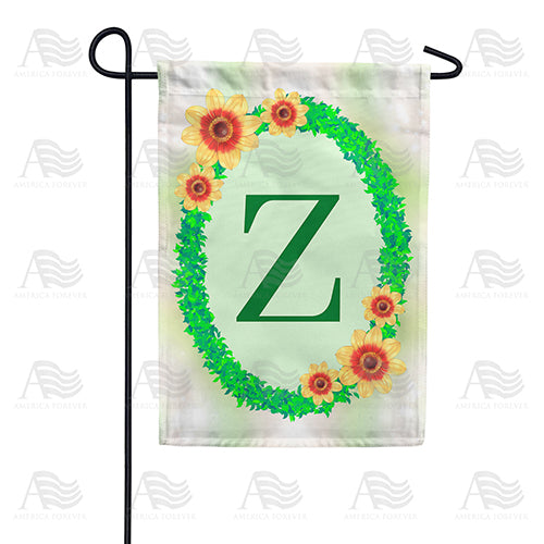 Green Ivy Monogram Double Sided Garden Flag