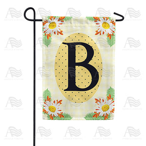 Yellow Gingham Daisies Monogram Double Sided Garden Flag