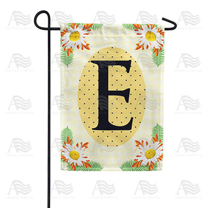 Yellow Gingham Daisies Monogram Double Sided Garden Flag